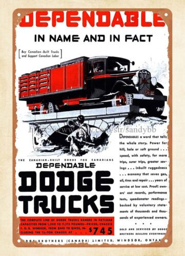 1931  trucks metal tin sign st - огляд і ціна Vintage Collectibles Store