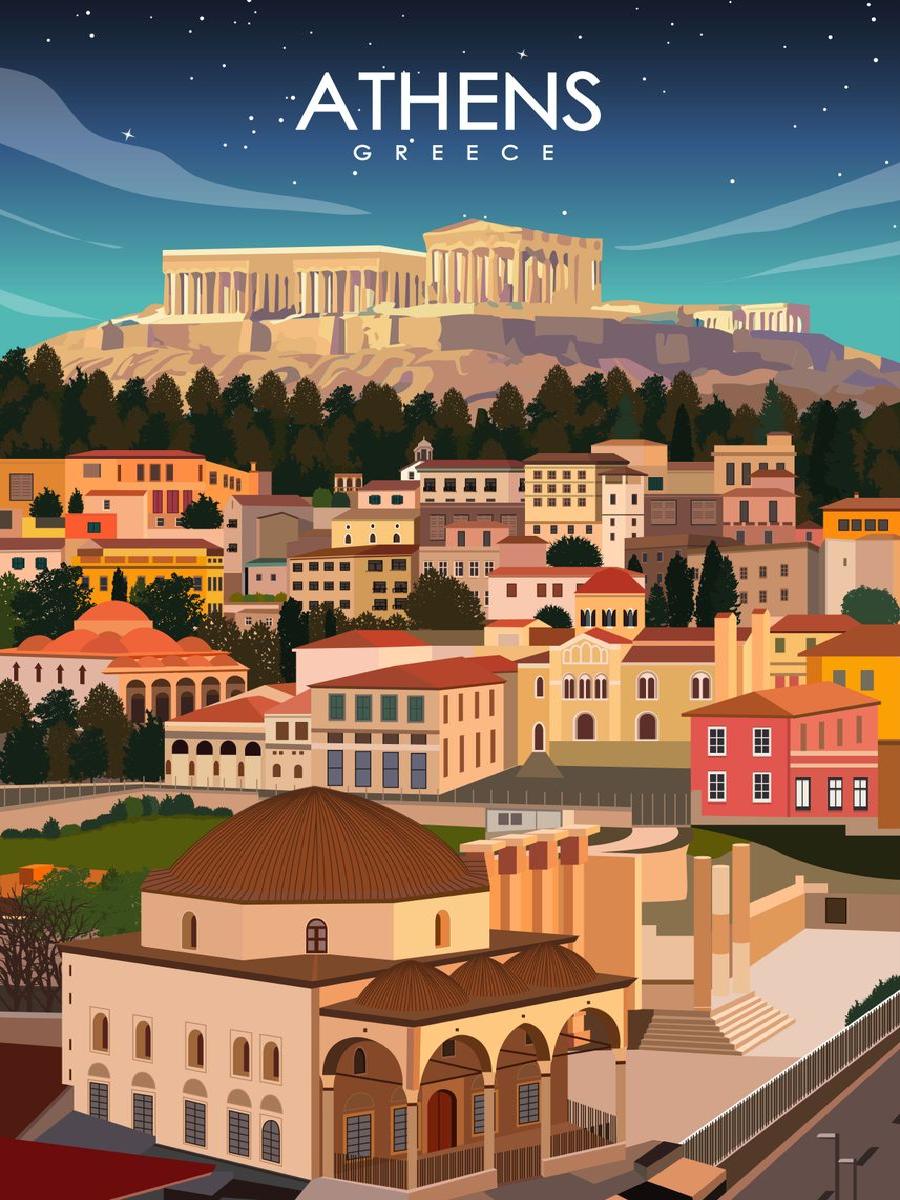 Vintage Athens Greece Travel P - огляд і ціна Vintage Collectible Posters