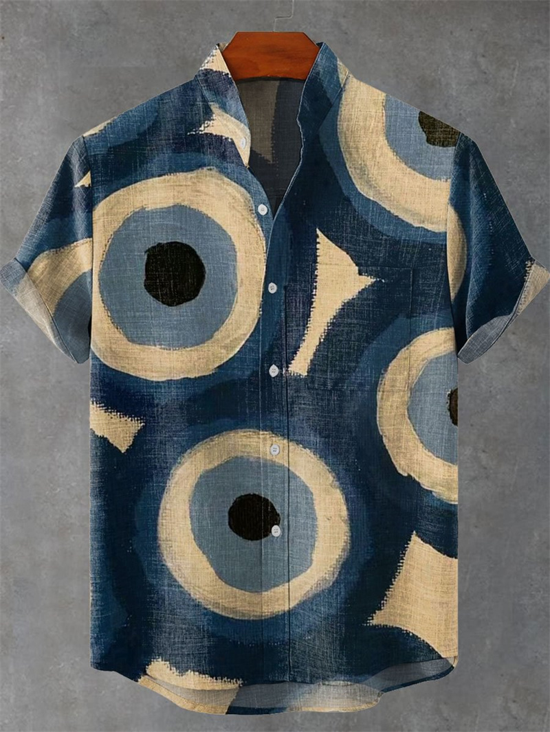 Men's Short Sleeve Linen Shirt - огляд і ціна Vintage Collectible Shop