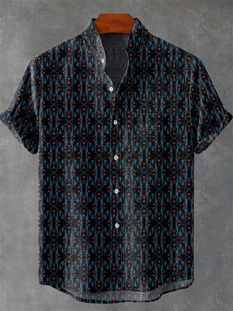 Men's Short Sleeve Linen Shirt - огляд і ціна Vintage Collectible Shop