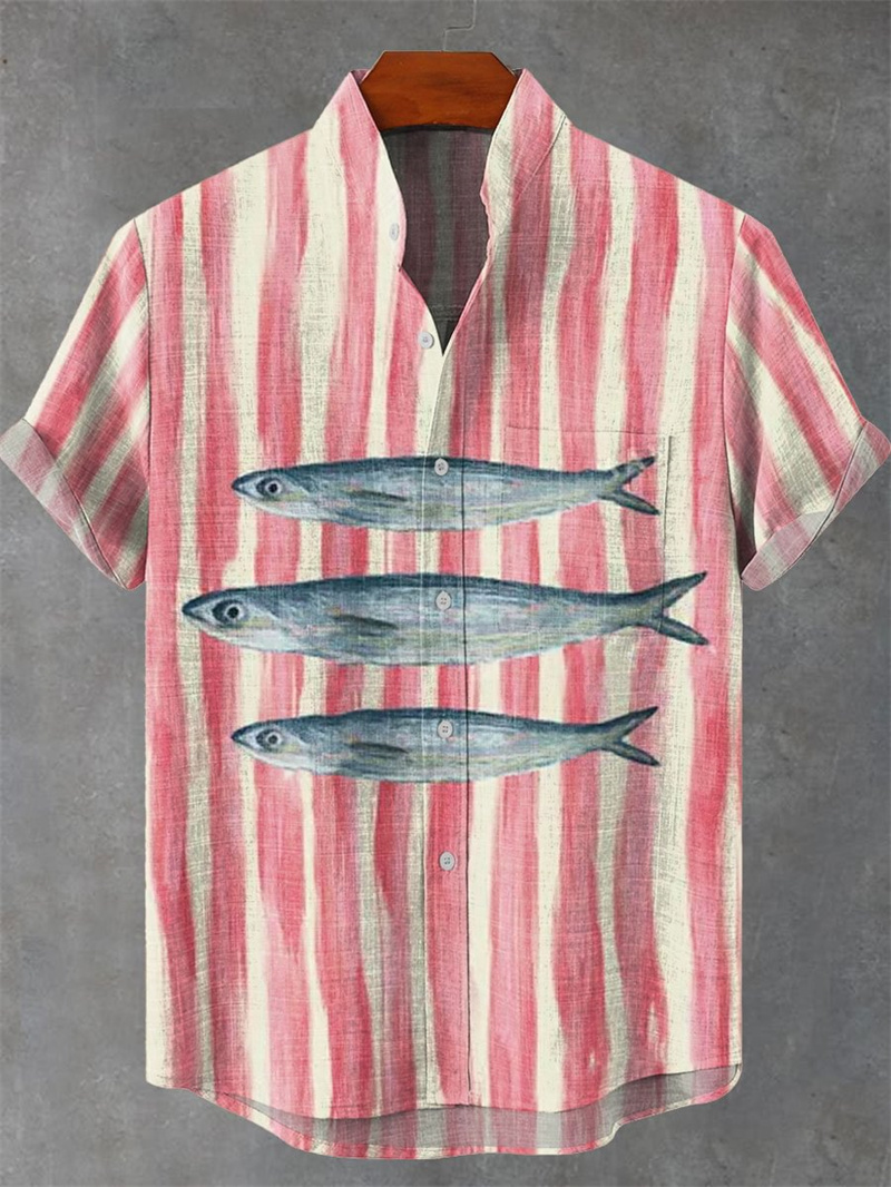 Men's Short Sleeve Linen Shirt - огляд і ціна Vintage Collectible Shop