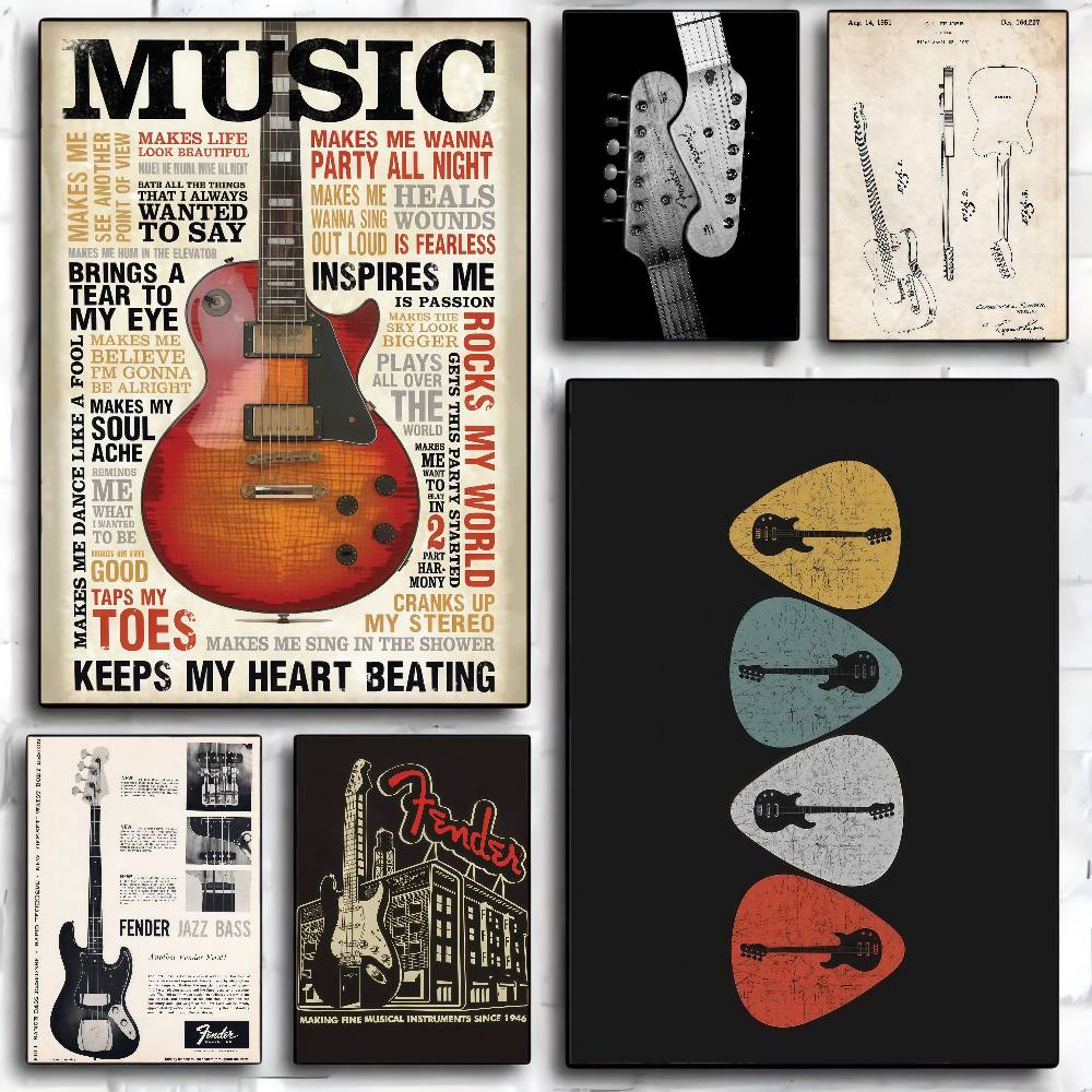 Guitar Collection Self-adhesiv - огляд і ціна Vintage Collectible Posters