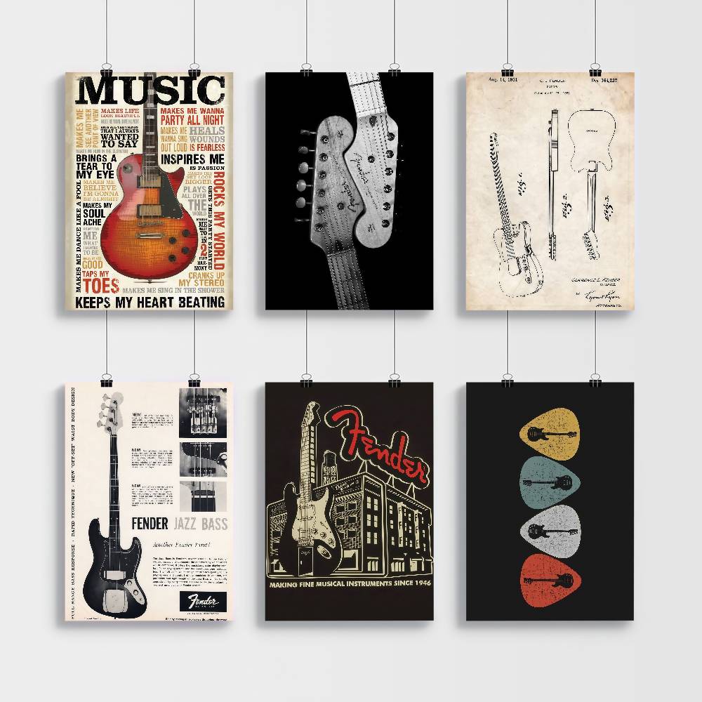 Guitar Collection Self-adhesiv - огляд і ціна Vintage Collectible Posters
