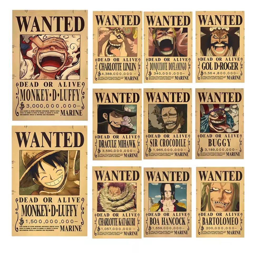 Anime One Piece Bounty Wanted  - огляд і ціна Vintage Collectible Posters