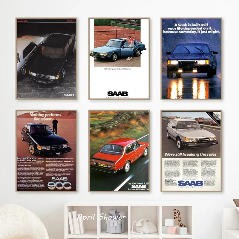 Classic Vintage Saab 900 Turbo - огляд і ціна Vintage Collectible Posters