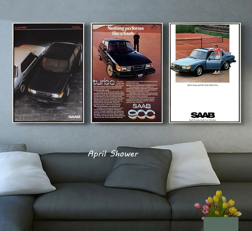 Classic Vintage Saab 900 Turbo - огляд і ціна Vintage Collectible Posters