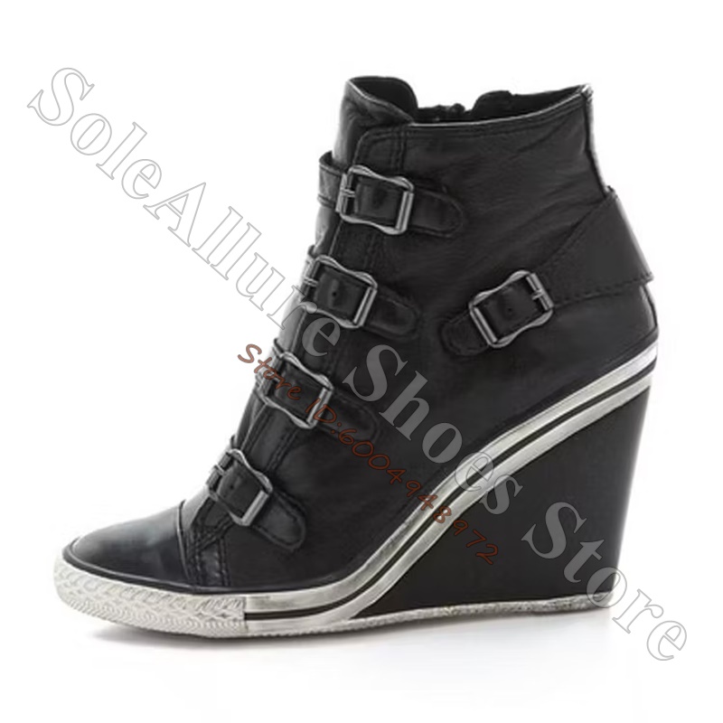 Grey Multi Buckle High Top Wed - огляд і ціна Vintage Zipper